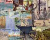 En samling verk av franska impressionister som Claude Monet, Edgar Degas och Pierre-Auguste Renoir. Motiven varierar från balettdansöser till stadsvyer och landskap.