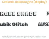 Nowoczesne fonty: BUNGEE SHADE, Rubik Glitch, BANGERS, Rye. Różnorodne style dla kreatywnych projektów.
