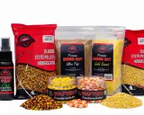 Zestaw zanęt Dynamite Baits: pellet, ground bait, spray i waftersy. Idealne do połowu ryb.