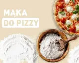Idealna mąka do pizzy: świeża, biała mąka w drewnianej misce obok pysznej Margherity.