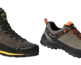 Dwa modele obuwia hikingowego: wysoki but La Sportiva i niski but Salewa, gotowe na górskie wyzwania.