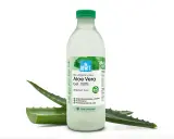 Butelka żelu aloesowego BEWIT Bio Organic Raw Aloe Vera Gel 100% z liśćmi aloesu. Poczuj aloes freedom!
