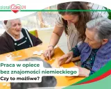 Opiekunki grają w gry planszowe z seniorami. Czy praca w opiece w Niemczech bez języka jest możliwa?