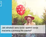 Szczęśliwa kobieta z balonem szuka sensu życia.