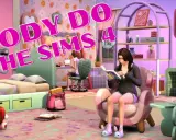 Kody do The Sims 4. Dziewczyna czyta książkę w różowym pokoju, obok łóżko i pluszowy miś.