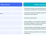 Tabela przedstawia kolory moczu i ich możliwe przyczyny, np. skąpomocz objawy mogą być związane z odwodnieniem.