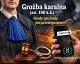 Groźba karalna na telefonie, obok kajdanki i młotka sędziowskiego. Czy grożenie komuś to przestępstwo?