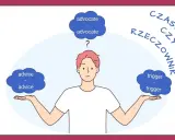 Chłopak zastanawia się nad różnicami między "advise" i "advice", "advocate" i "advocate", "trigger" i "trigger". Pomaga to zrozumieć interpunkcję po angielsku.