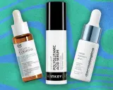 Trois sérums hydratants : Collistar, The Inkey List (acide polyglutamique) et Dermalogica. Aucun danger associé à l'acide polyglutamique ici.