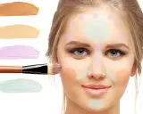 Demostración de cómo usar un corrector amarillo para iluminar y corregir imperfecciones en el rostro.