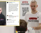 Młody mężczyzna w czarnej bluzie z napisem "Cancer Fighters" i białej koszulce z tym samym hasłem. To jego orginał, szczery przekaz.
