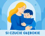 Matka tuli syna, który nadmiernie się przytula, czując głębokie uczucie bezpieczeństwa.