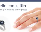 Anello con zaffiro blu, un gioiello da principessa. Il suo significato è legato alla saggezza e alla nobiltà.