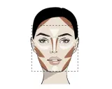 Ilustración de rostro femenino con contorno y luces, mostrando que es visagismo para realzar facciones.