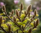 Puszyste pąki magnolii zapowiadają, kiedy kwitnie magnolia. Wiosna tuż, tuż.