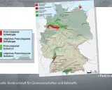 Karte zeigt potenzielle Gebiete für den Abbau von Erdgas (Schiefergas) und Schieferöl in Deutschland.