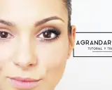 Tutorial de maquillaje para agrandar ojos. Comparativa de un ojo sin maquillar y otro con sombra, delineado y pestañas postizas.
