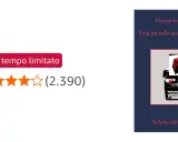 Copertina del libro "Una piccola questione di cuore" di Alessandro Robecchi, con un cuore rosso su una macchina da scrivere. Valutazione 4,2 stelle.