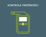 Grafika przedstawia alkomat, symbolizujący kontrolę trzeźwości przez policję.