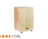 Un cajon en bois clair, prêt à jouer. Parfait pour s'amuser à jouer du cajon.