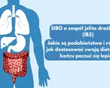 Sylwetka człowieka z widocznymi płucami, żołądkiem i jelitami.