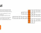Indizi per un crossword puzzle maker italiano. Le caselle sono parzialmente riempite con lettere.