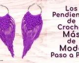 Pendientes de crochet morados con flecos, ¡un patrón gratis para lucir a la moda!
