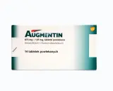 Opakowanie leku Augmentin, 875 mg + 125 mg. Pytasz, jaki antybiotyk na zatoki? Ten lek może być stosowany w leczeniu infekcji bakteryjnych.