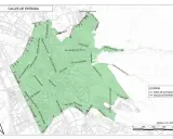 Mapa de Granada que muestra las calles de entrada y la zona de actuación. Se puede entrar al centro de Granada en coche por varias vías principales.