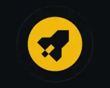 Żółta rakieta na czarnym tle, symbolizująca start nowych projektów na Binance Launchpad.