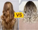 Dos estilos de pelo ombre: uno con reflejos dorados y otro con puntas rubias.
