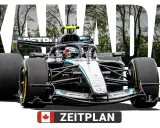 Formel 1 Rennwagen in Kanada. Der f1 kanada zeitplan wird hier angezeigt.
