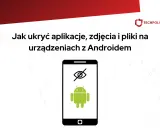 Jak ukryć aplikacje, zdjęcia i pliki na urządzeniach z Androidem. Ikona oka z przekreśleniem symbolizuje ukrywanie.