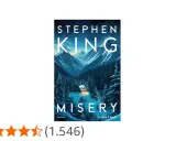 Copertina di "Misery" di Stephen King. Un romanzo che narra la terrificante storia di uno scrittore rapito dalla sua fan numero uno.