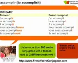 Tableau de conjugaison du verbe "accomplir" au présent et passé composé. Apprenez à accomplir la conjugaison française !