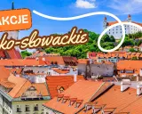 Atrakcje polsko-słowackie: Bratysławski zamek góruje nad miastem z czerwonymi dachami.