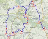 Mapa z zaznaczonymi trasami rowerowymi i atrakcjami. Odkryj magiczne miejsca Kujawsko-Pomorskie: Koronowo, Chełmno, Toruń, Biskupin i inne.