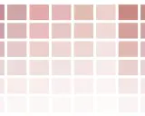 Una griglia di quadrati in varie tonalità di rosa, dal fucsia intenso al rosa pallido, con sfumature che ricordano il colore oro rosa.