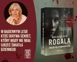 Portret Małgorzaty Rogali i okładka książki "Zdarzyło się w Bagiennym Lesie" z mrocznym lasem.