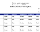 Ein 16-Wochen-Marathon-Trainingsplan mit täglichen Laufdistanzen und Ruhetagen. Perfekt für dein Marathon-Training!