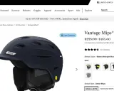 Ciemnogranatowy kask narciarski Smith Vantage Mips z widocznym logo Smith i Mips.