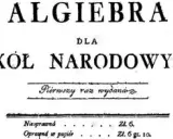 Tytuł książki "Algebra dla szkół narodowych", wydanej po raz pierwszy. Ken był jej autorem.