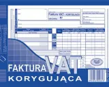 Formularz faktury korygującej VAT z polami do wypełnienia danych sprzedawcy, nabywcy i szczegółów korekty.