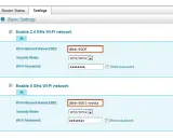 Router-Einstellungen: Wi-Fi-Netzwerkname (SSID) für 2,4 GHz ist "dlink-80DF", für 5 GHz ist "dlink-80E1-media".