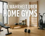 Ein stilvolles **Fitnessstudio zuhause einrichten**: Rudergerät, Hanteln, Air Bike und Trainingsbank für dein Workout.