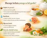Ciepła herbata to idealna **jaka herbata na ból gardła** – łagodzi, nawilża i pomaga przy kaszlu dzięki naturalnym składnikom.