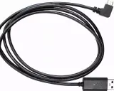 Czarny kabel AWM z wtyczką USB i kątową wtyczką Micro USB. Służy do ładowania i przesyłu danych.