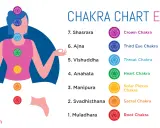 Illustration av en person i meditationsställning med sju färgade chakran längs ryggraden, som visar en guide för chakra meditation.