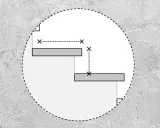 Diagrama de Gantt con barras grises representando tareas, mostrando la huella de una escalera.