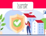 Illustration d'une femme devant un grand bouclier, symbolisant la convention CIDE COPE et la loi ALUR.